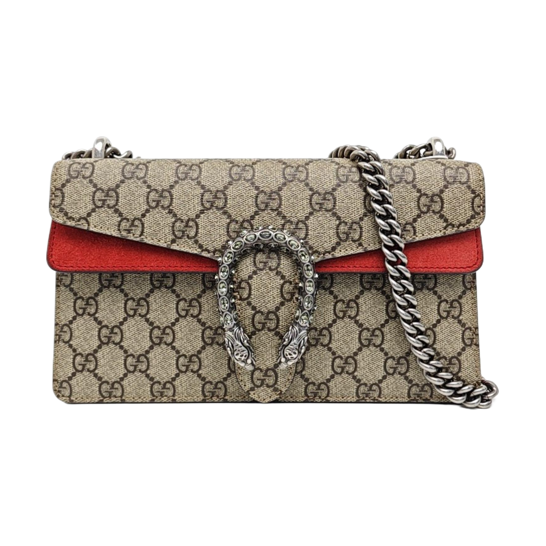 Dionysus Small Monogram Coated Canvas Beige