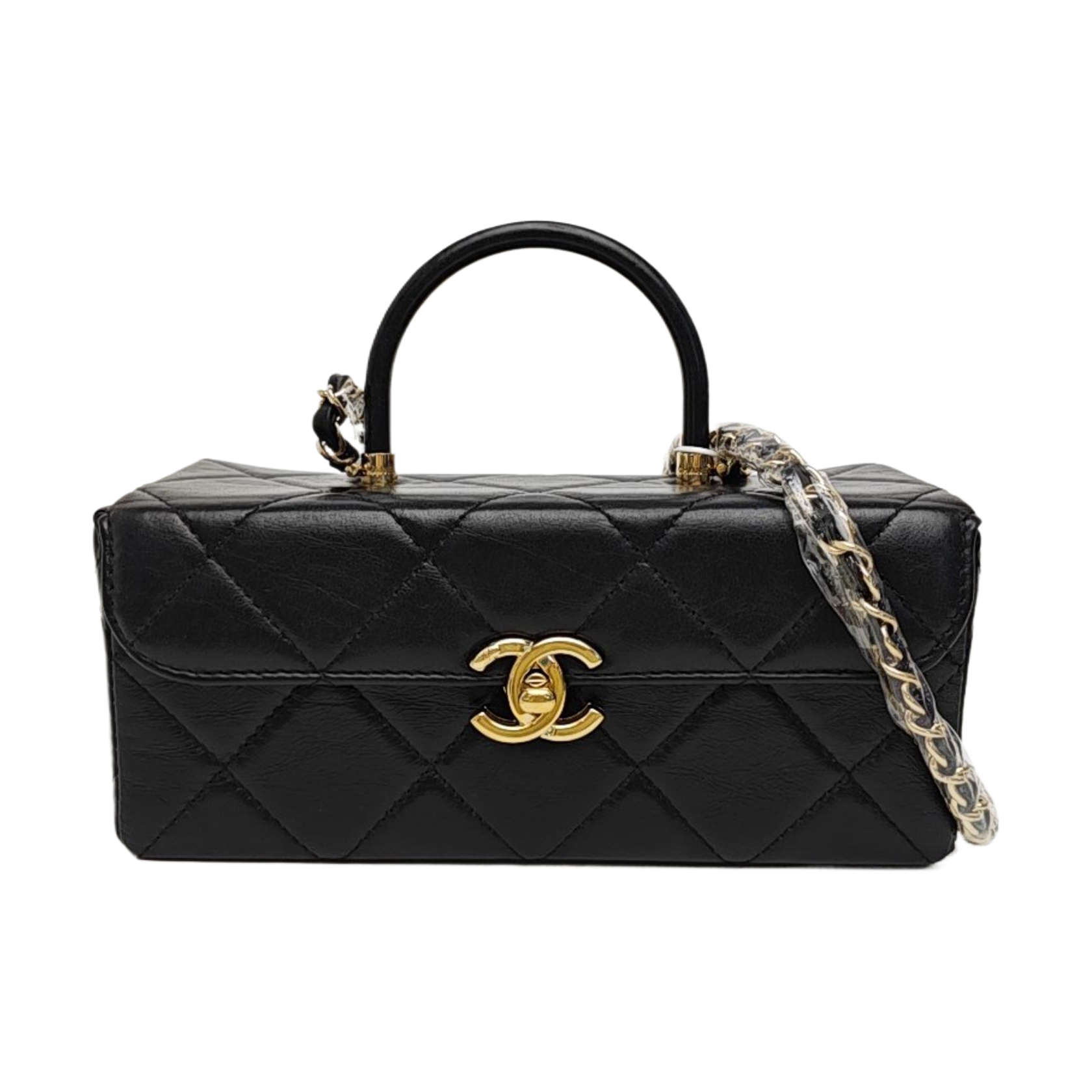 Quilted Calfskin Shoulder Bag Black