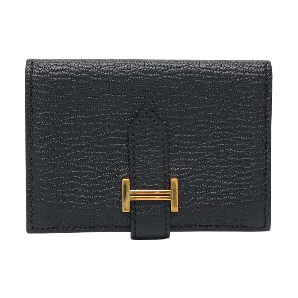 Bearn Mini Lambskin Black Card Holder