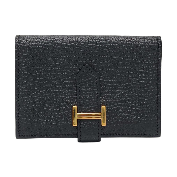 Bearn Mini Lambskin Black Card Holder