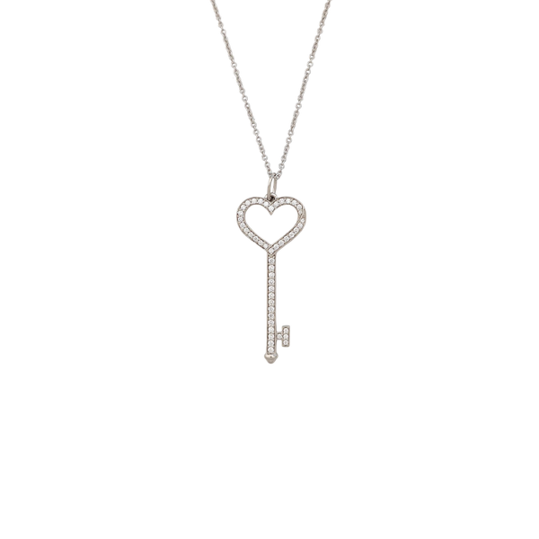 18k White Gold Silver Jewelry Set