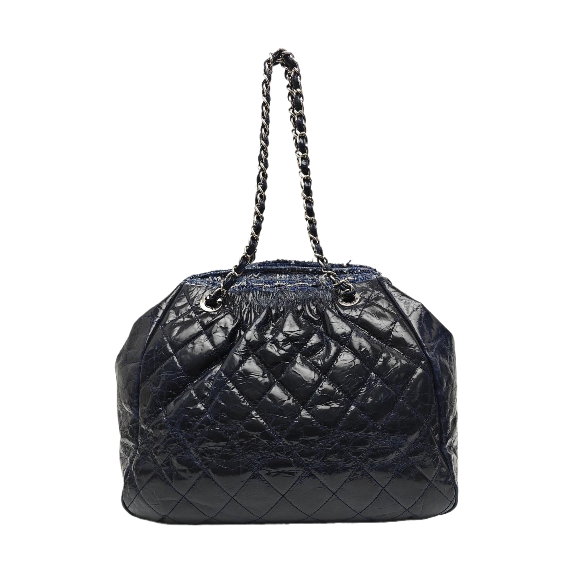 Quilted Calfskin Tote Bag Blue
