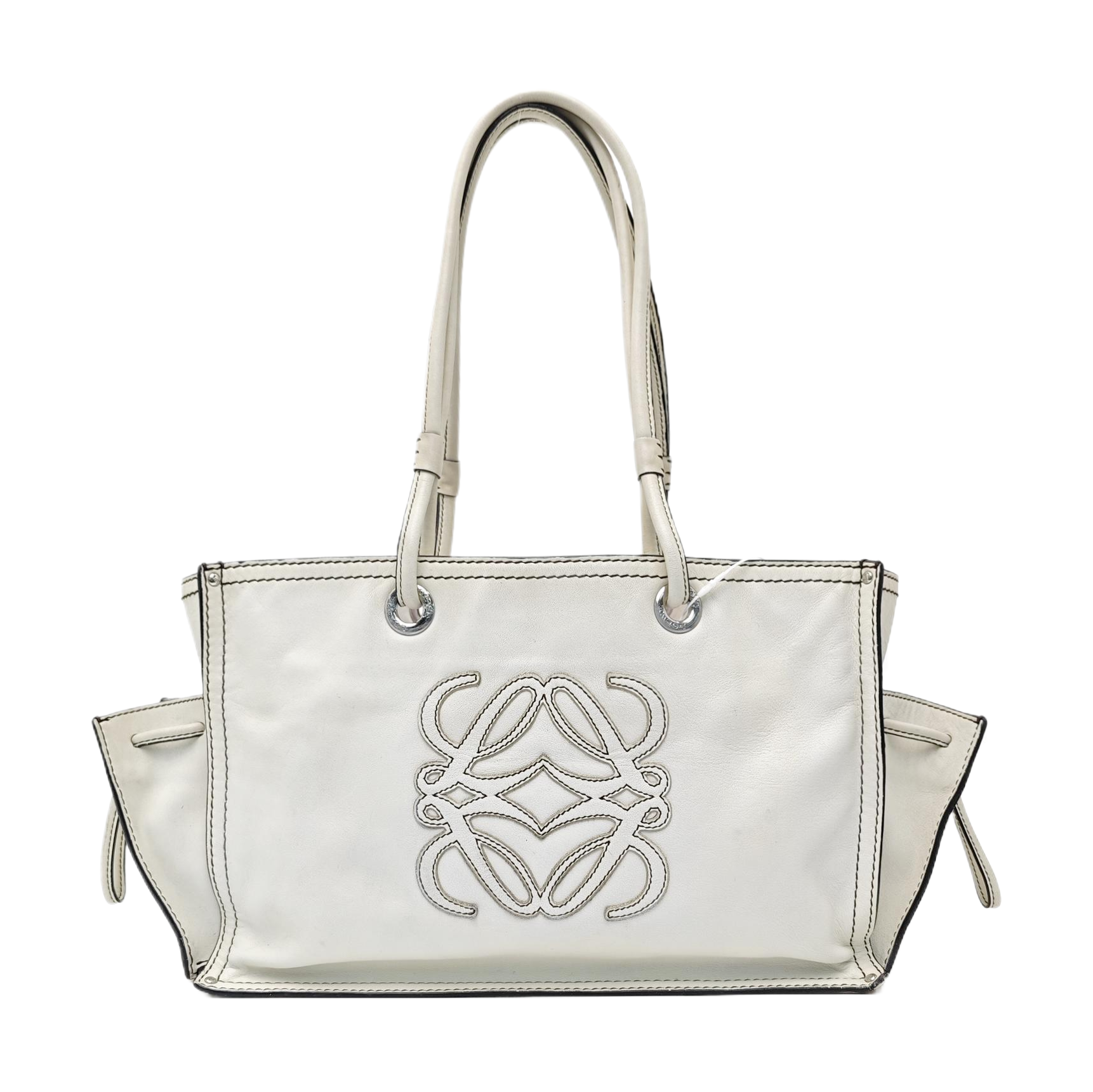 Quilted Calfskin Tote Bag White