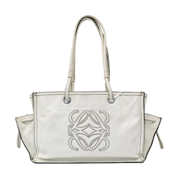 Quilted Calfskin Tote Bag White