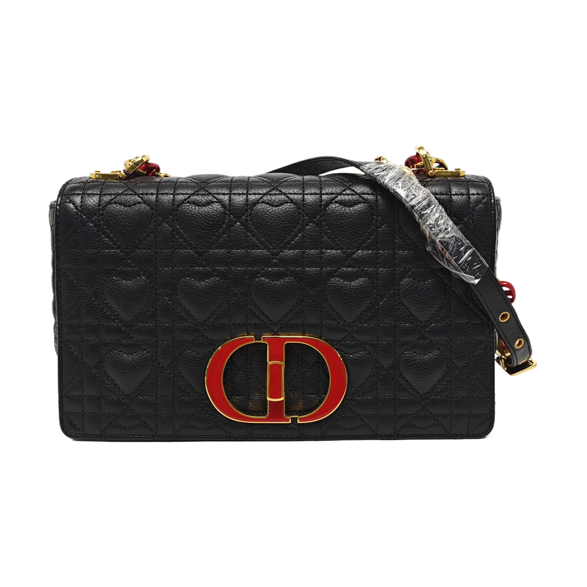 Dior Caro Medium Cannage Calfskin Black