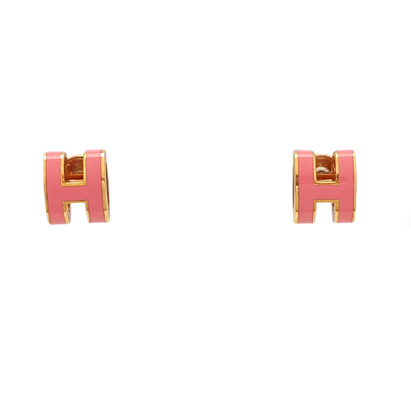 Pop H Metal Rose Gold Stud Earrings
