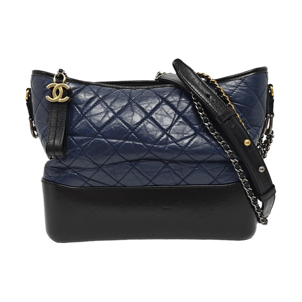GABRIELLE Medium Quilted Calfskin Blue