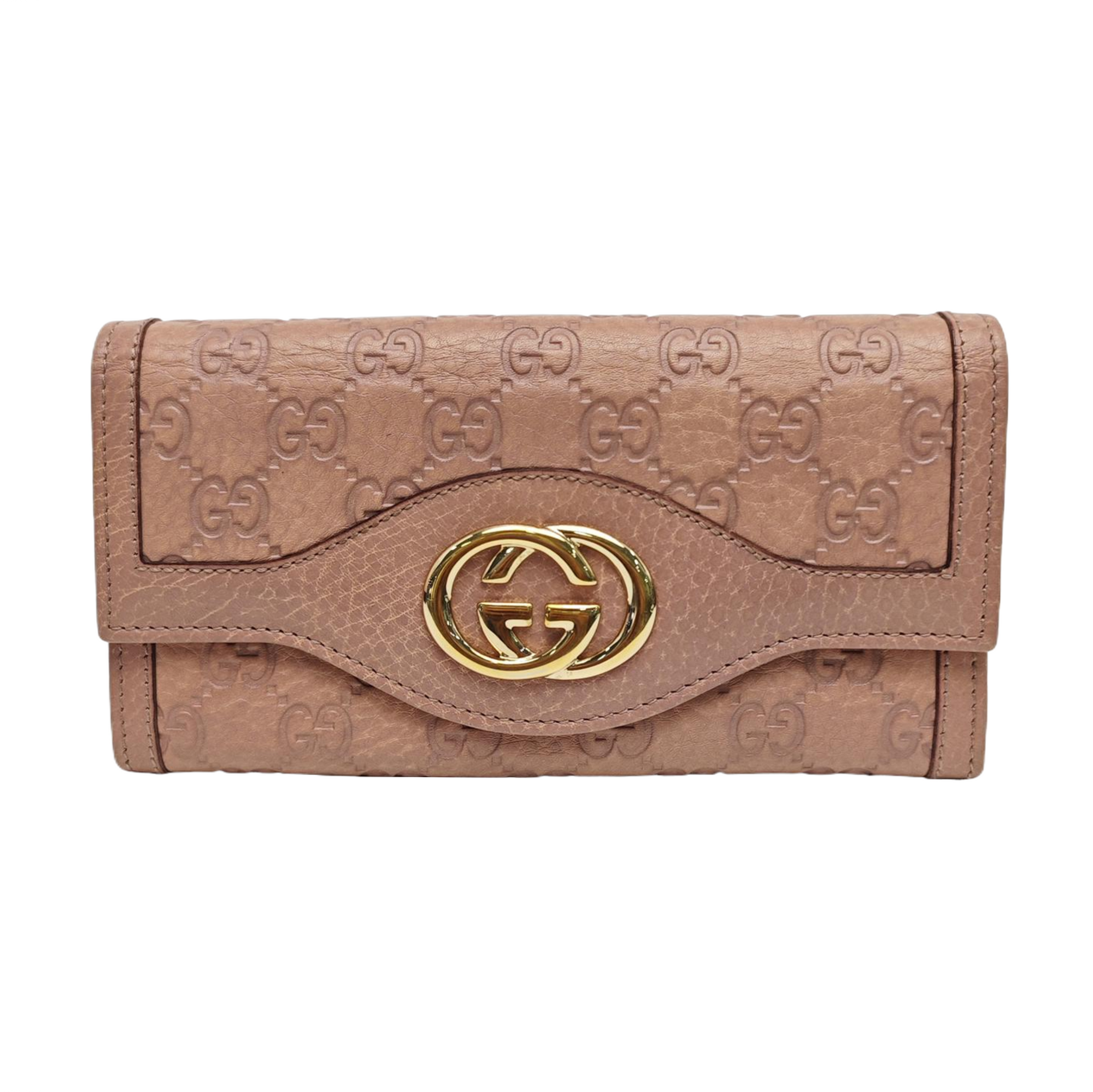 Sukey Monogram Calfskin Beige Wallet