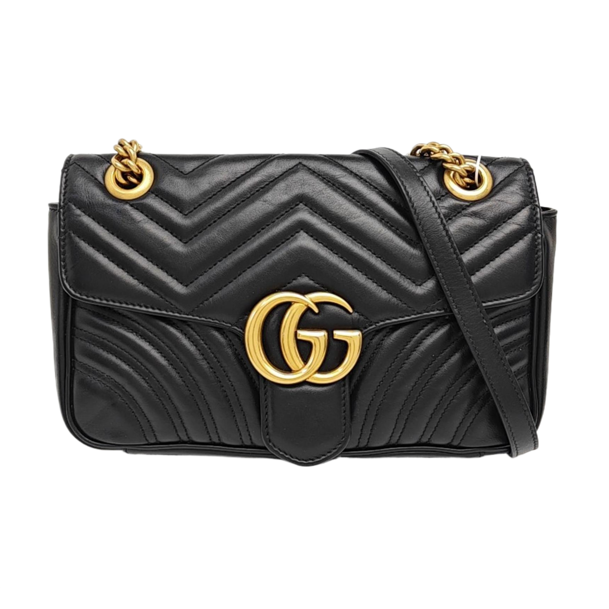 GG Marmont Medium Quilted Calfskin Black
