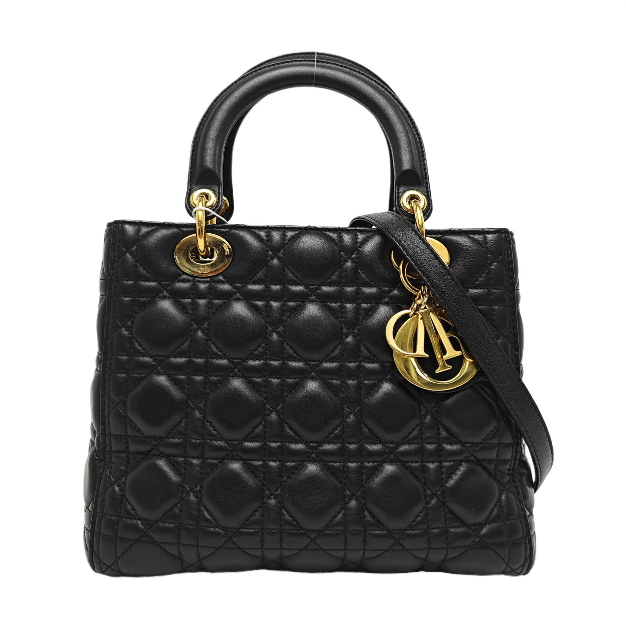 Lady Dior Medium Cannage Lambskin Black