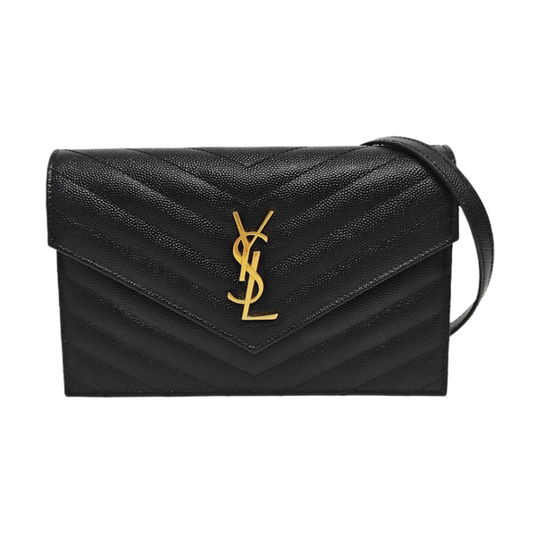 MONOGRAM Chevron Calfskin Black
