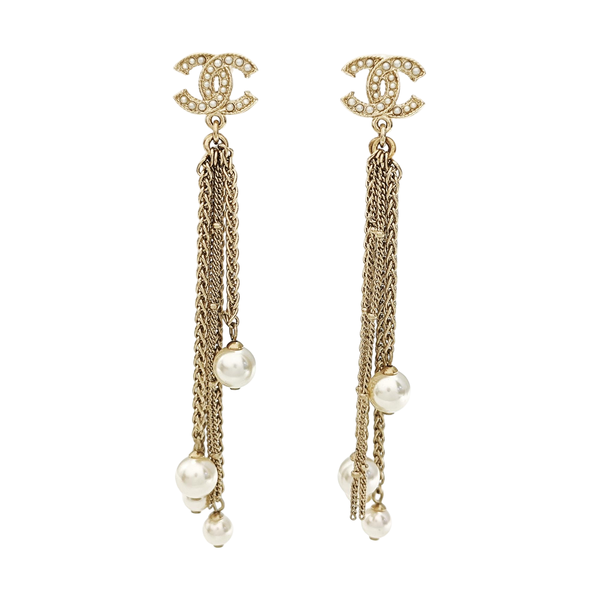 CC Logo Metal Gold Earrings