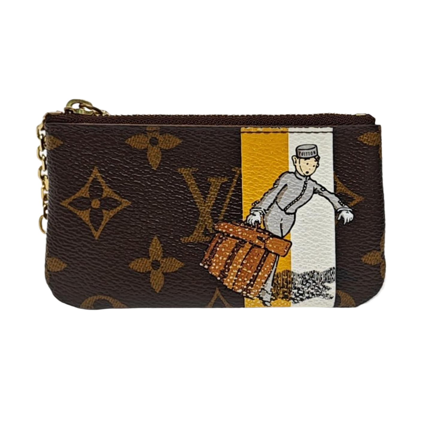Monogram Coated Canvas Key Pouch Brown