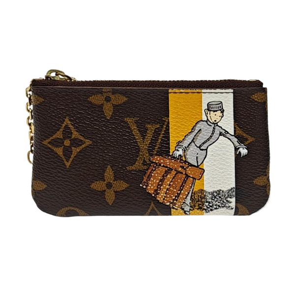 Monogram Coated Canvas Key Pouch Brown