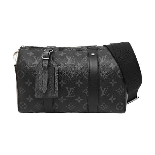 KEEPALL 25 Monogram Coated Canvas Black
