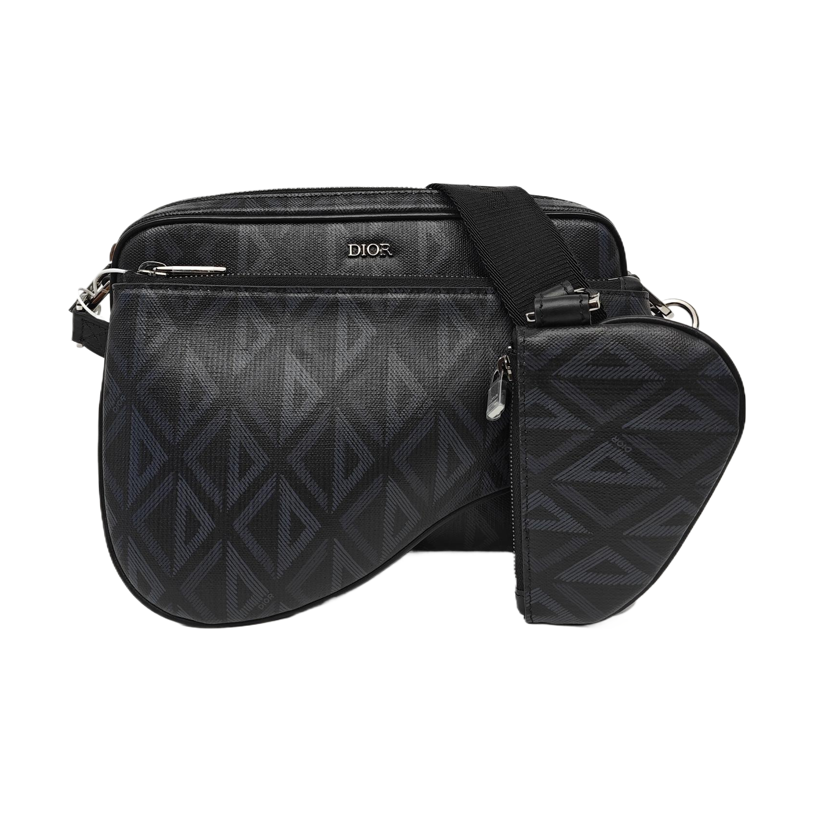 Coated Canvas Shoulder Bag Black