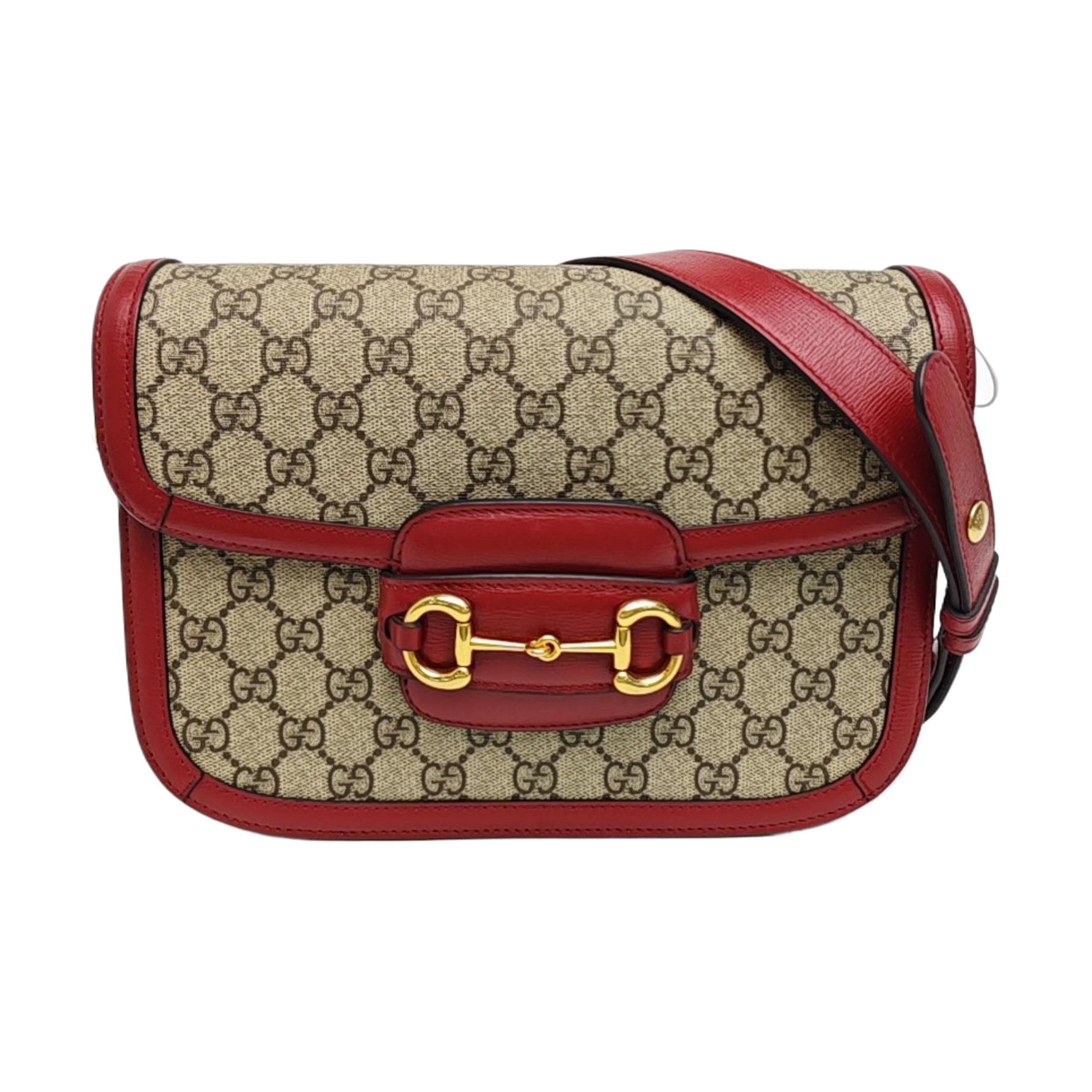 Horsebit 1955 Small Monogram Coated Canvas Beige