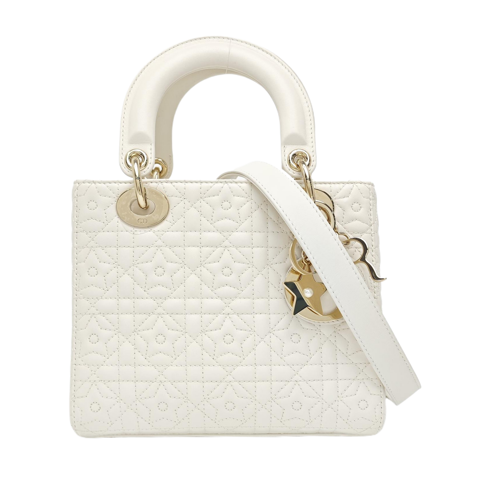 Lady Dior Small Quilted Lambskin White