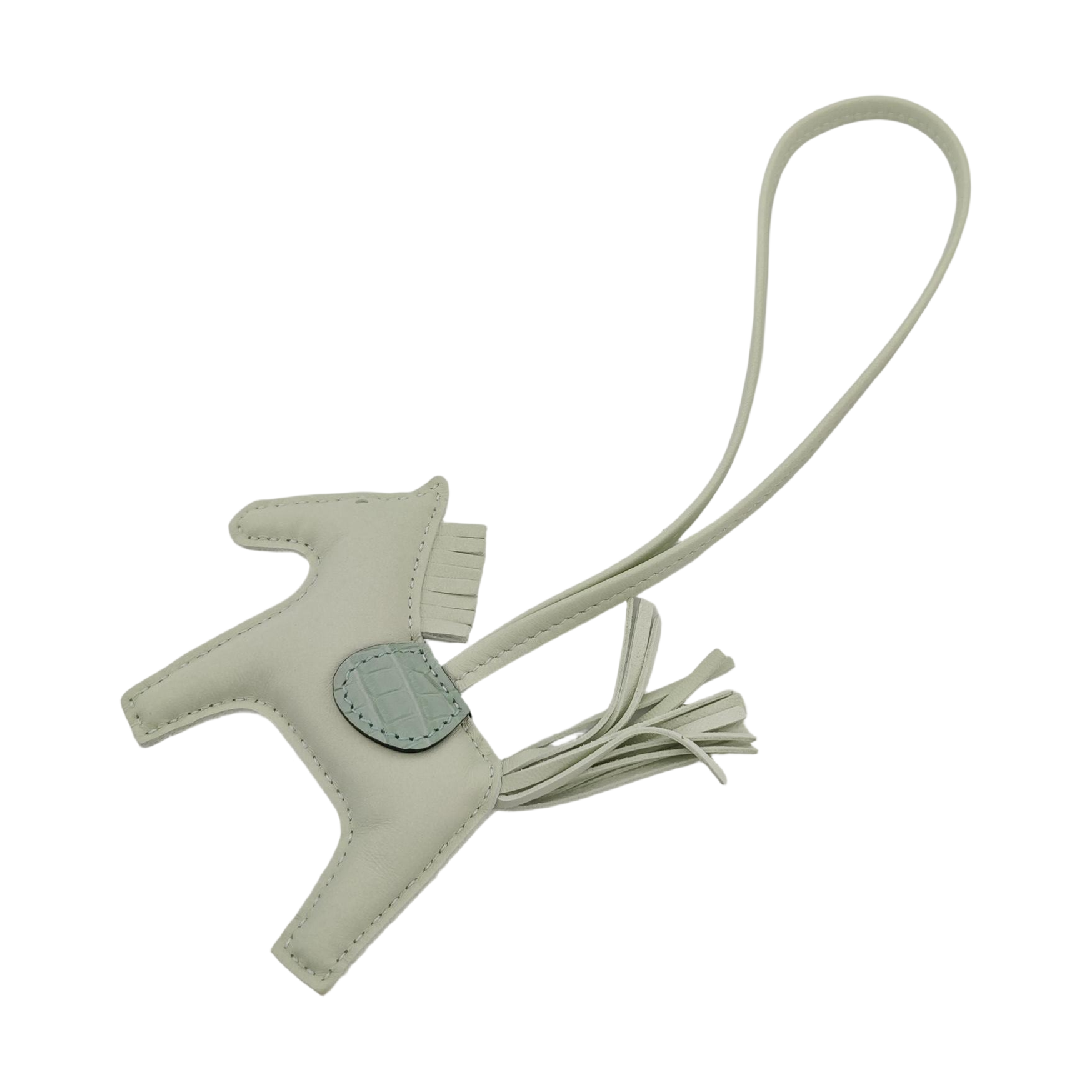 Leather Bag Charm Green