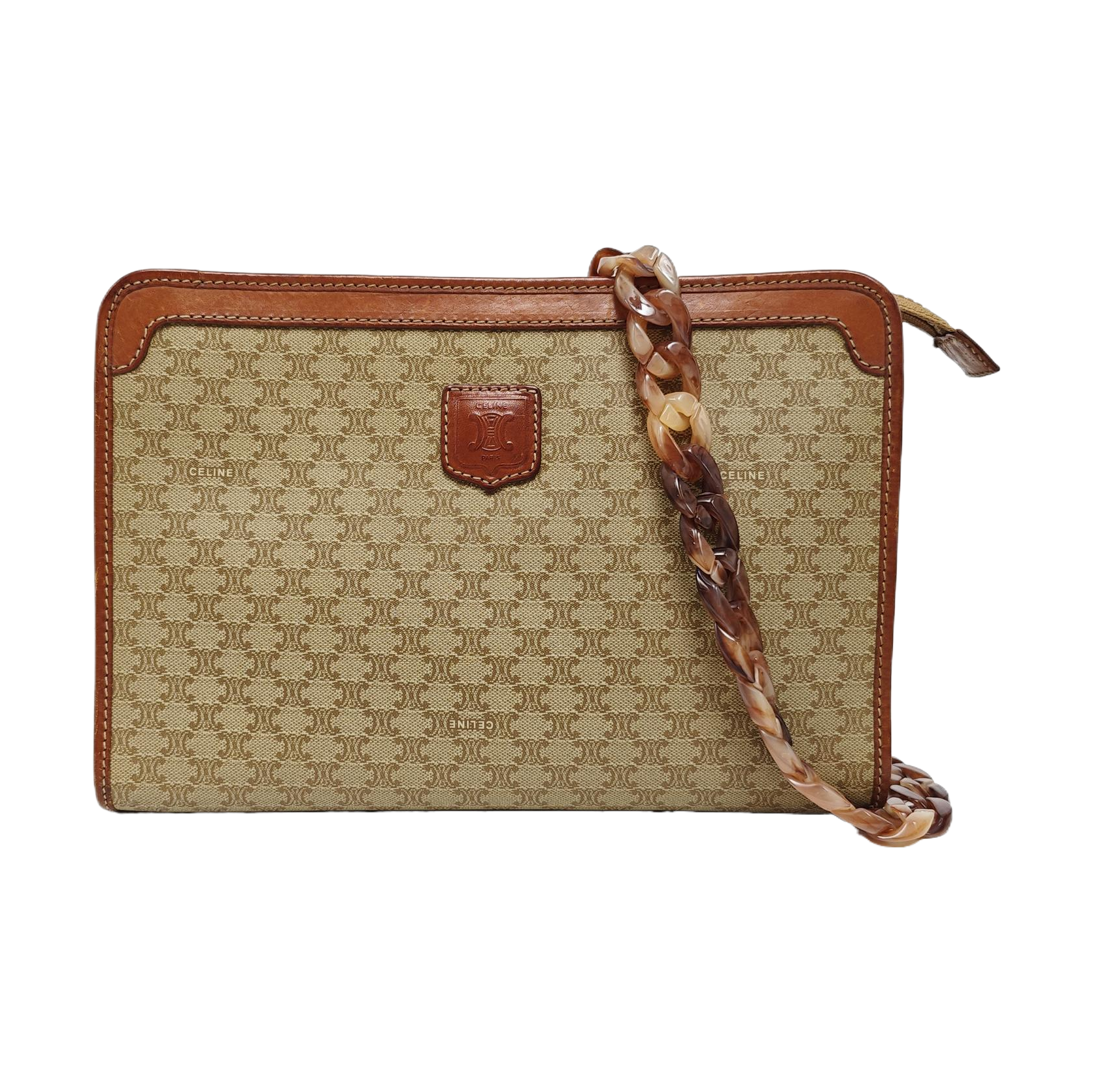 MACADAM CLUTCHES Coated Canvas Beige
