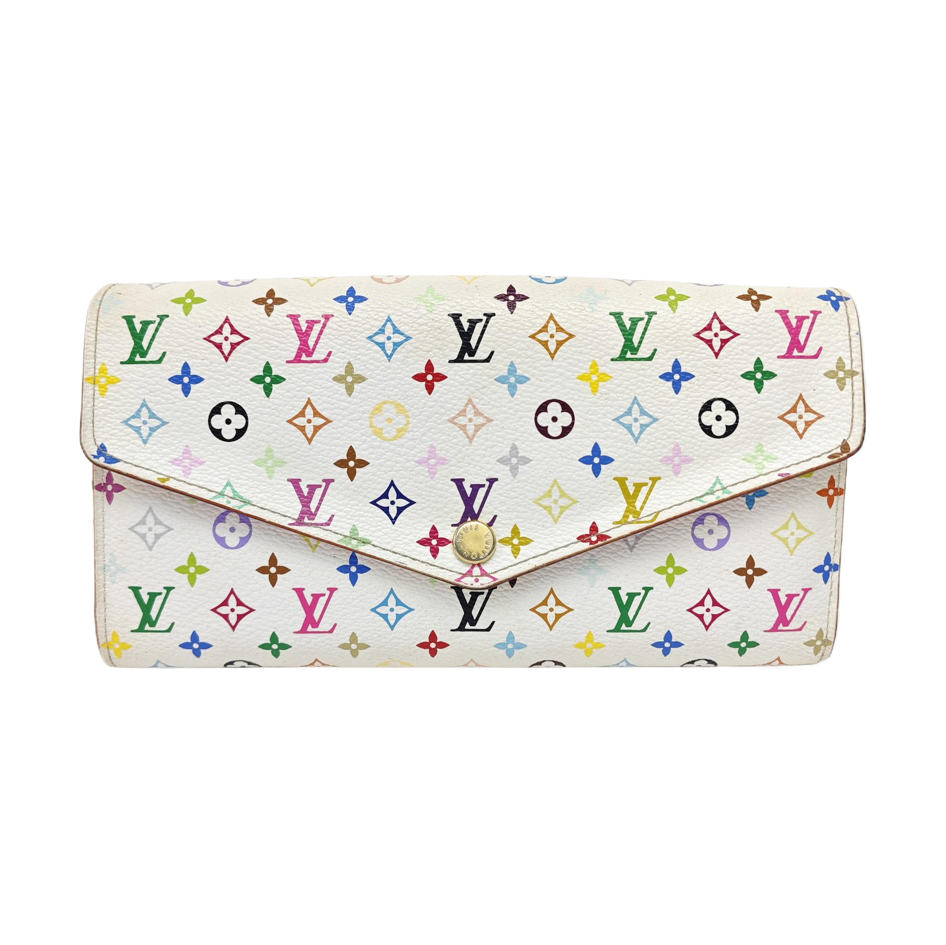 SARAH Monogram Coated Canvas White Wallet