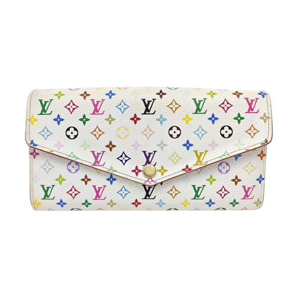 SARAH Monogram Coated Canvas White Wallet