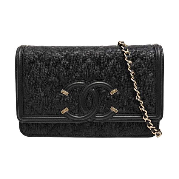 FILIGREE WOC Quilted Grained Calfskin Black