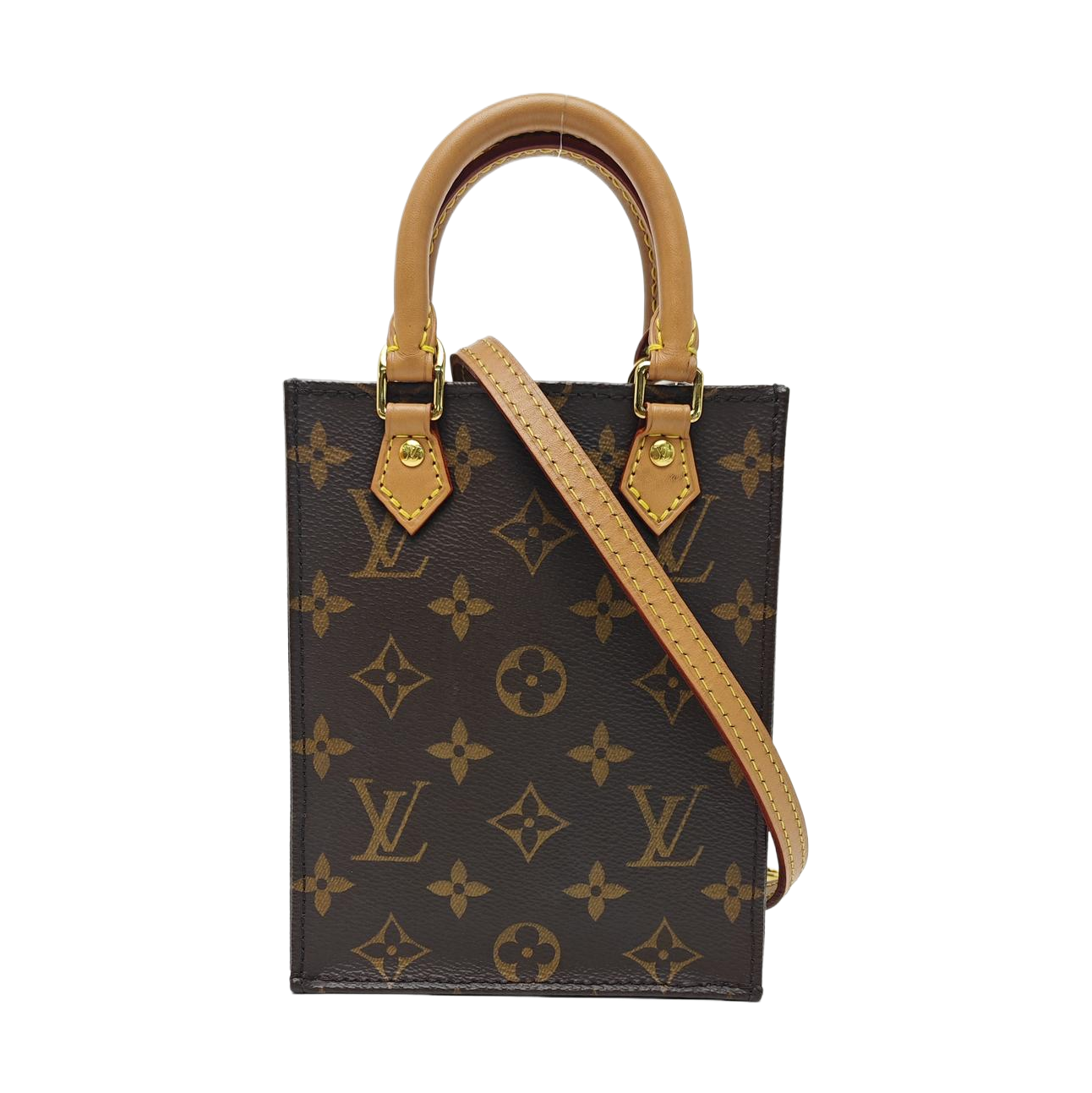 SAC PLAT Mini Monogram Coated Canvas Brown