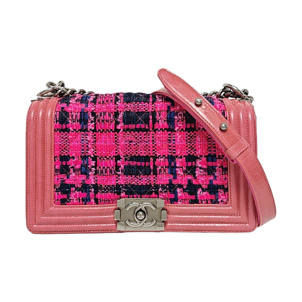 BOY CHANEL Medium Quilted Wool Red
