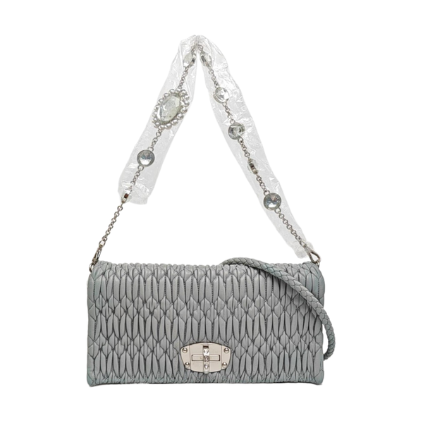 Crystal Quilted Lambskin Blue