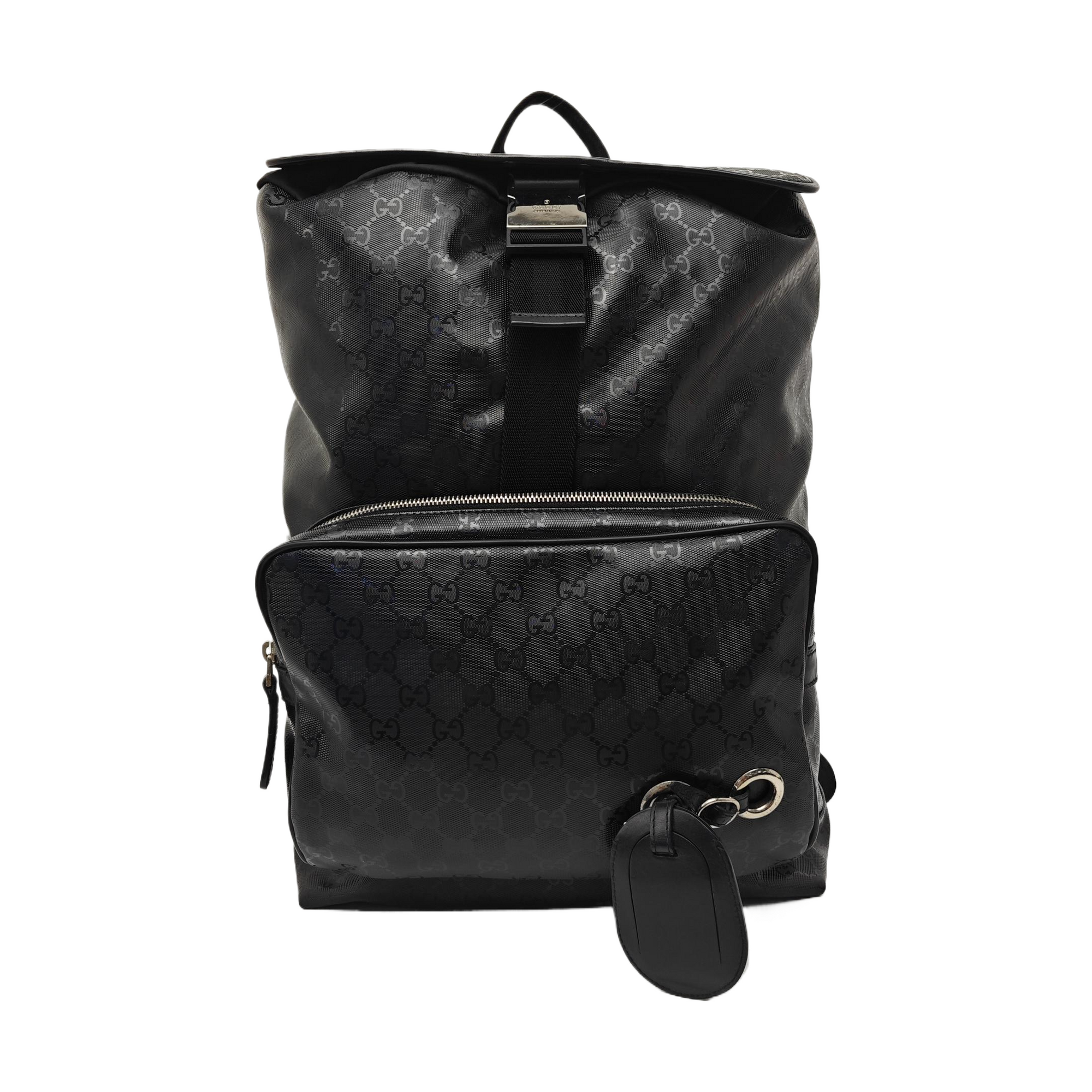 Monogram Coated Canvas Backpack Black
