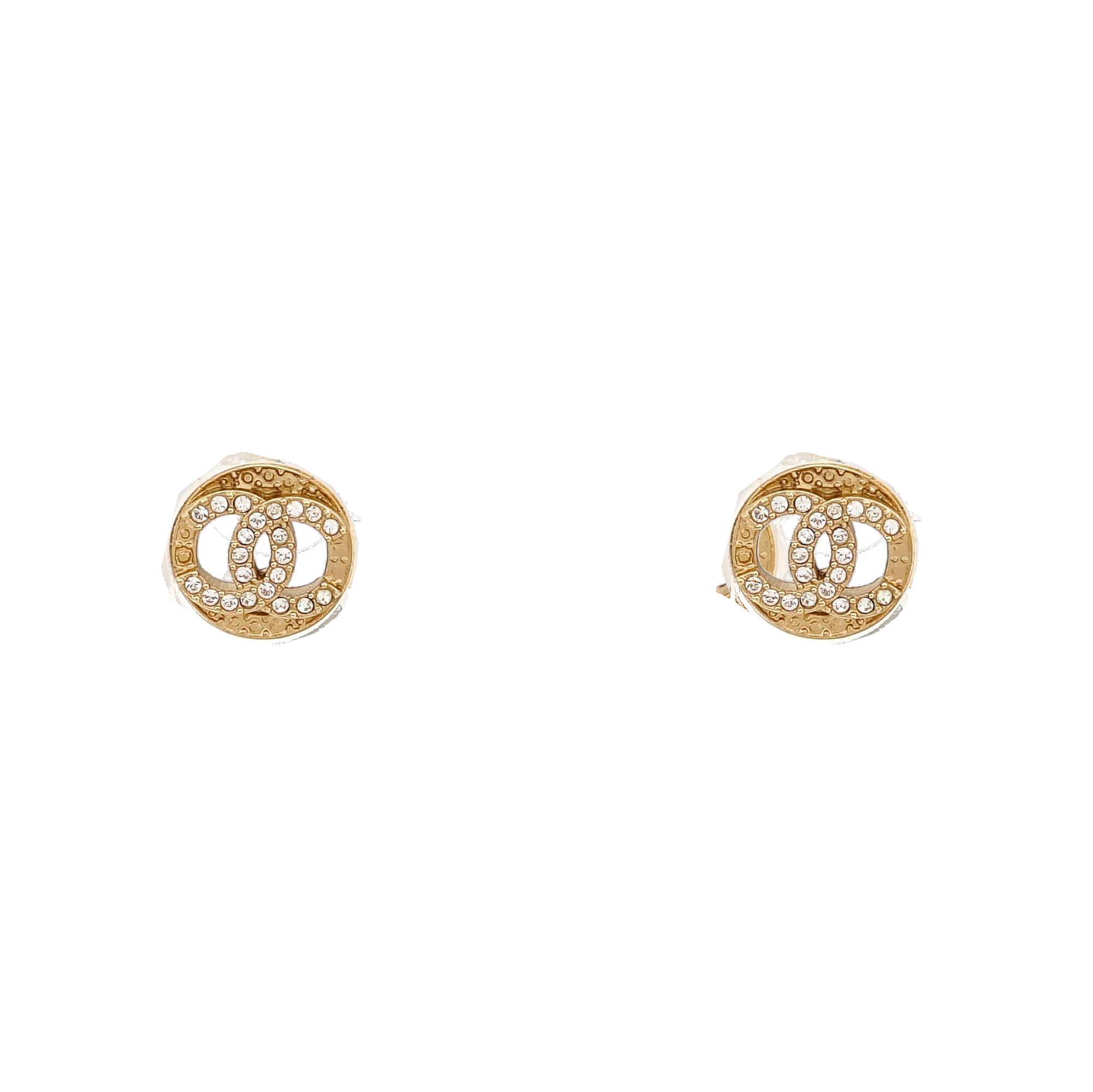 CC Logo Metal Clear Stud Earrings