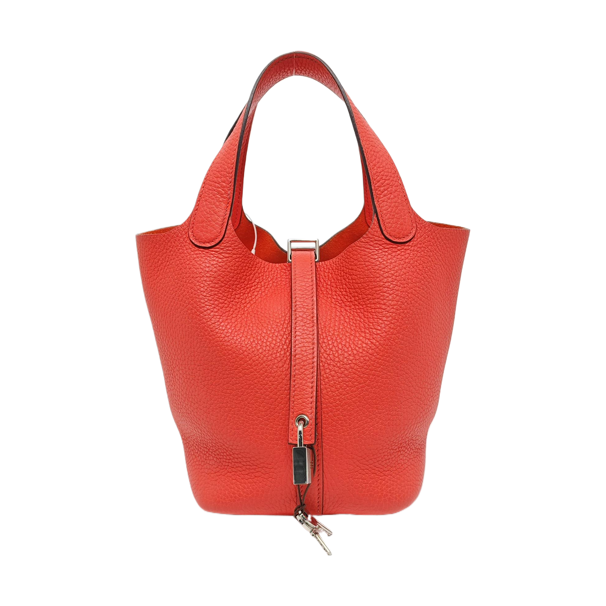 Authenticated pre-owned  Picotin Lock 18 Clemence Red - Bucket Bag at Looply