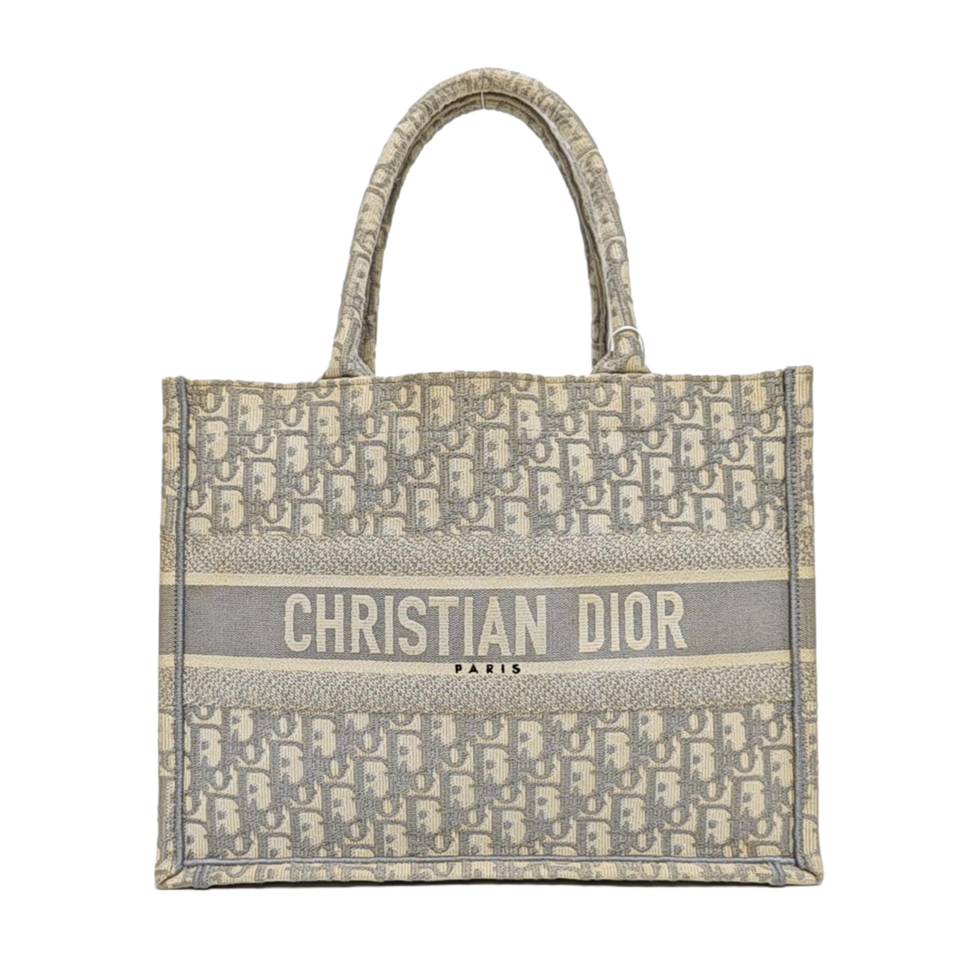Book Tote Medium Oblique Canvas White