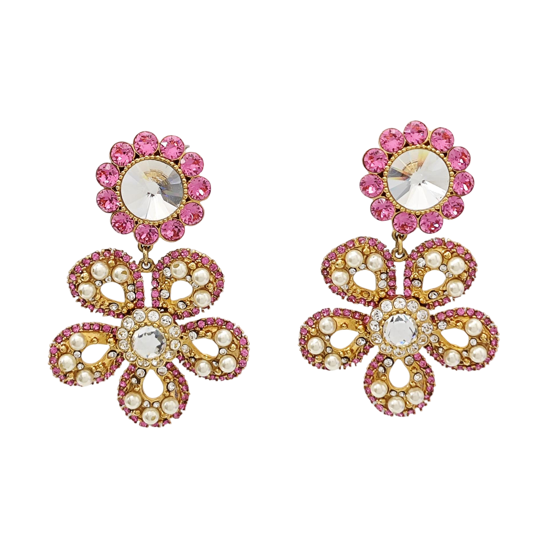 Synthetic Crystal Red Clip On Earrings