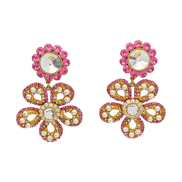 Synthetic Crystal Red Clip On Earrings