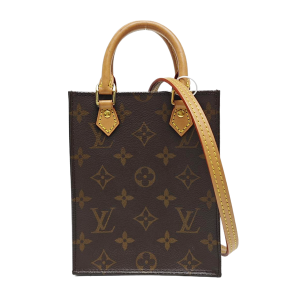 SAC PLAT Mini Monogram Coated Canvas Brown