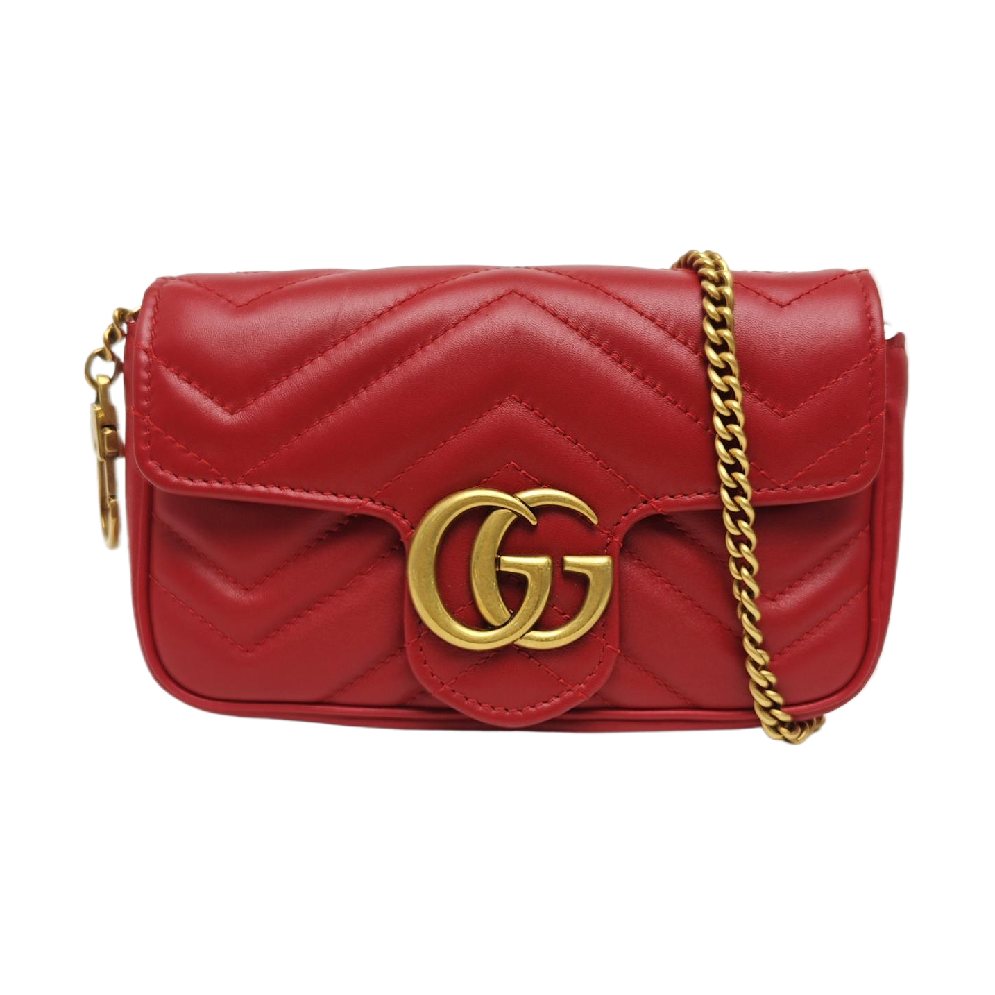 GG Marmont Mini Quilted Calfskin Red