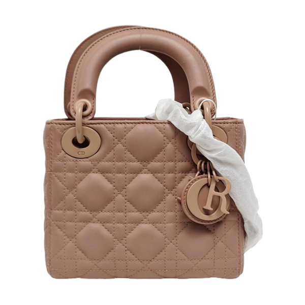 Lady Dior Mini Cannage Calfskin Beige