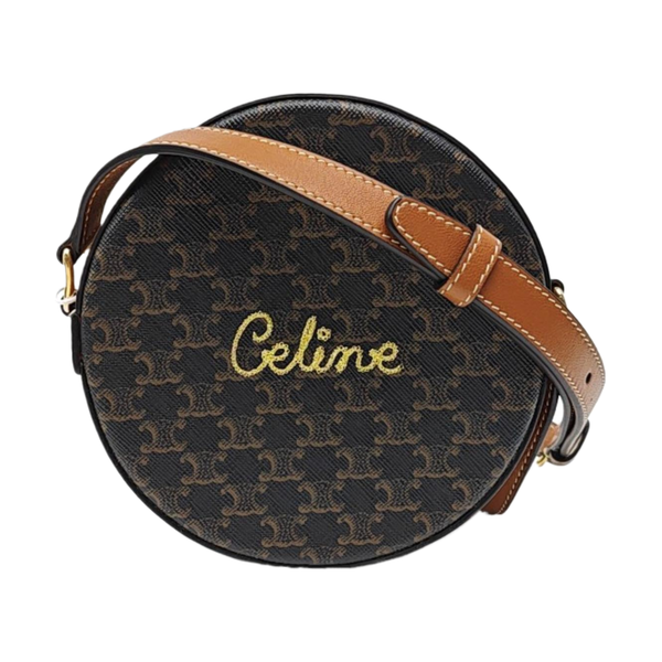 Coated Canvas Shoulder Bag Brown