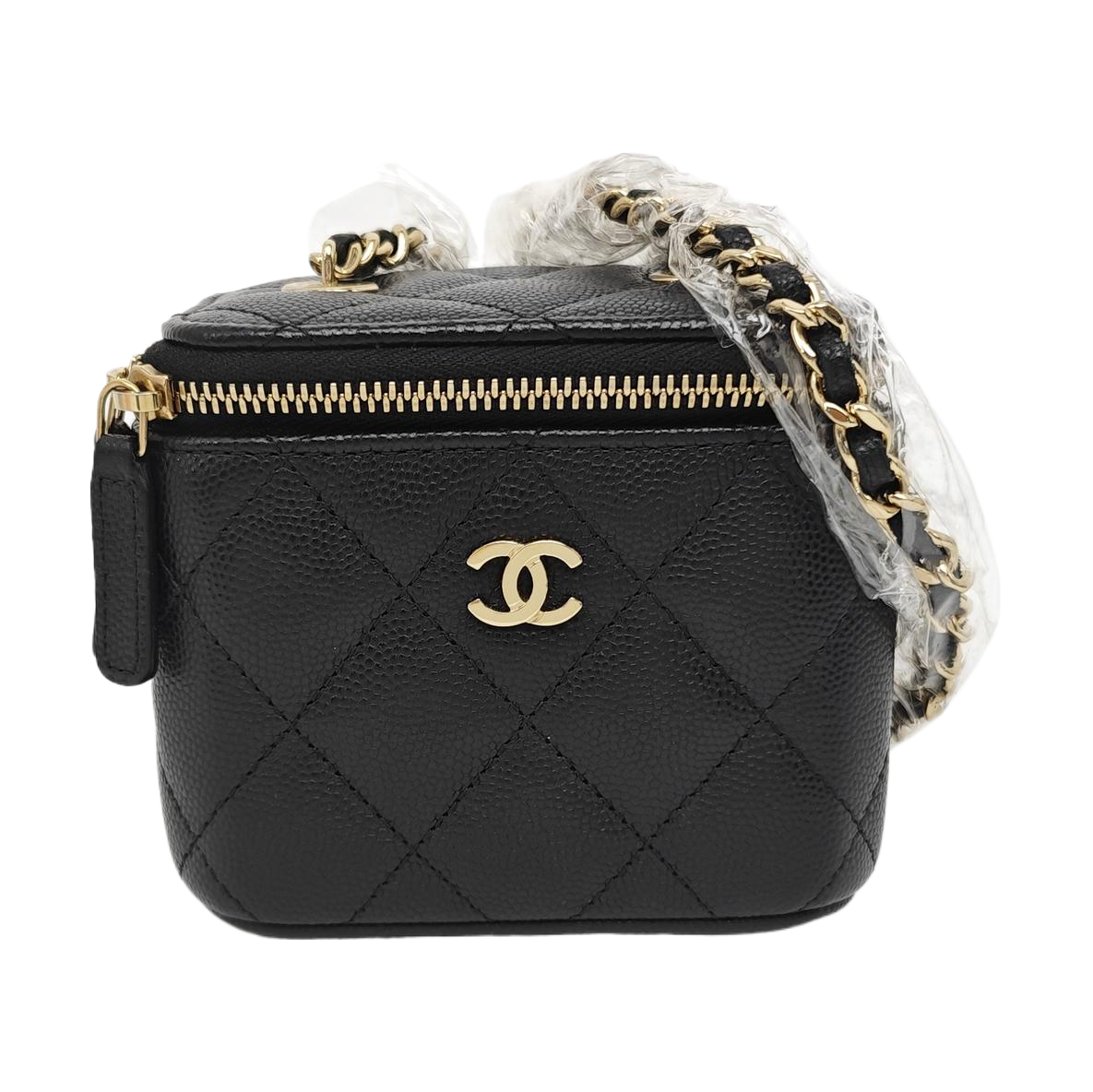 VANITY CASE Mini Quilted Grained Calfskin Black