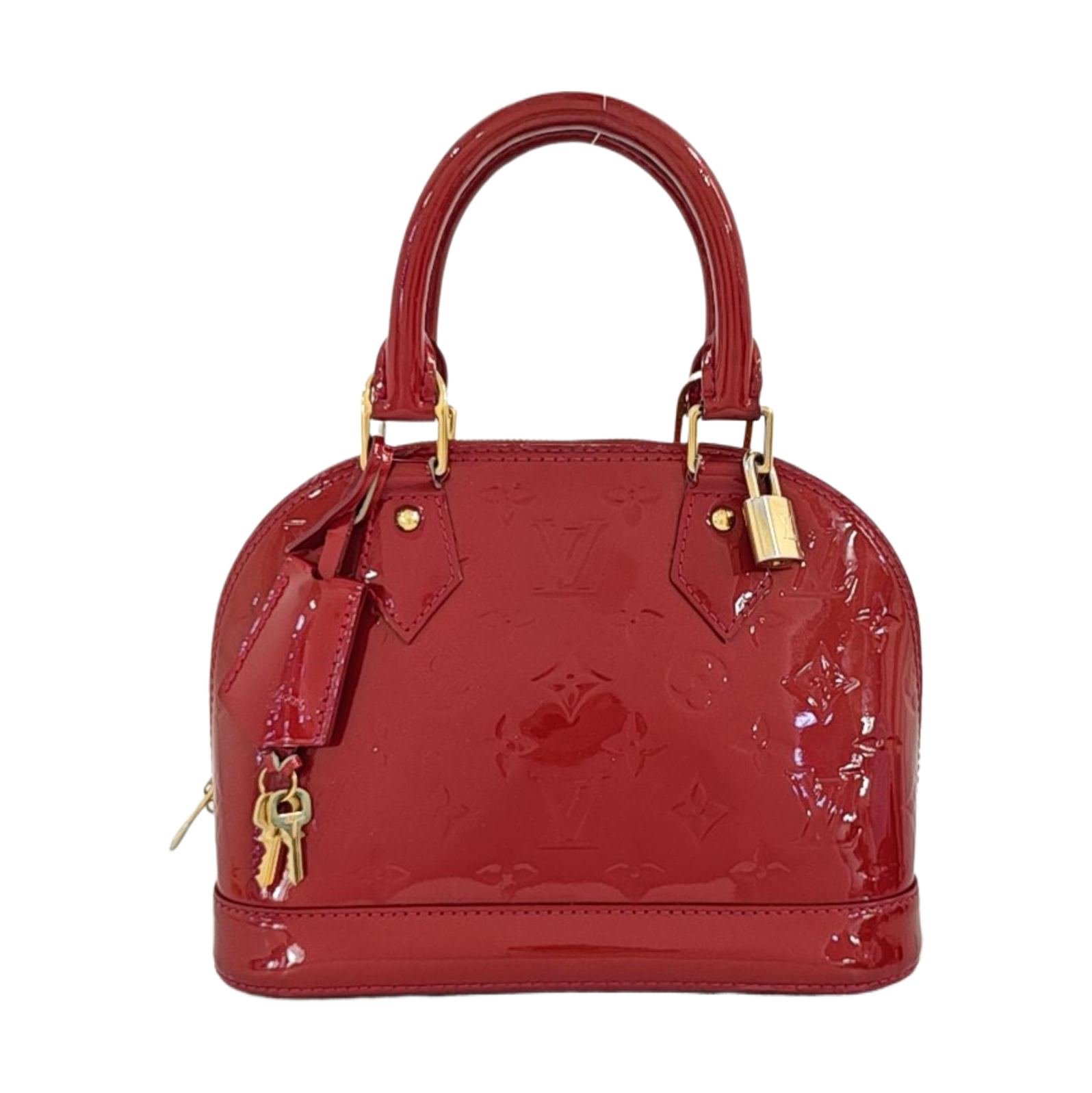 ALMA BB Monogram Patent Leather Red