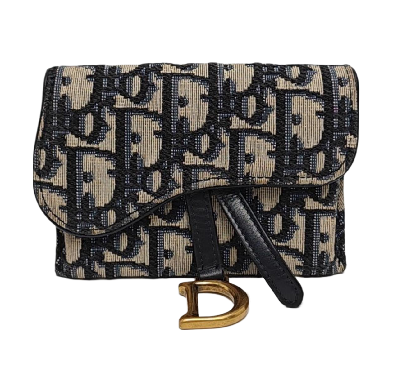 Authenticated pre-owned  Saddle Oblique Canvas Blue - Clutch at Looply