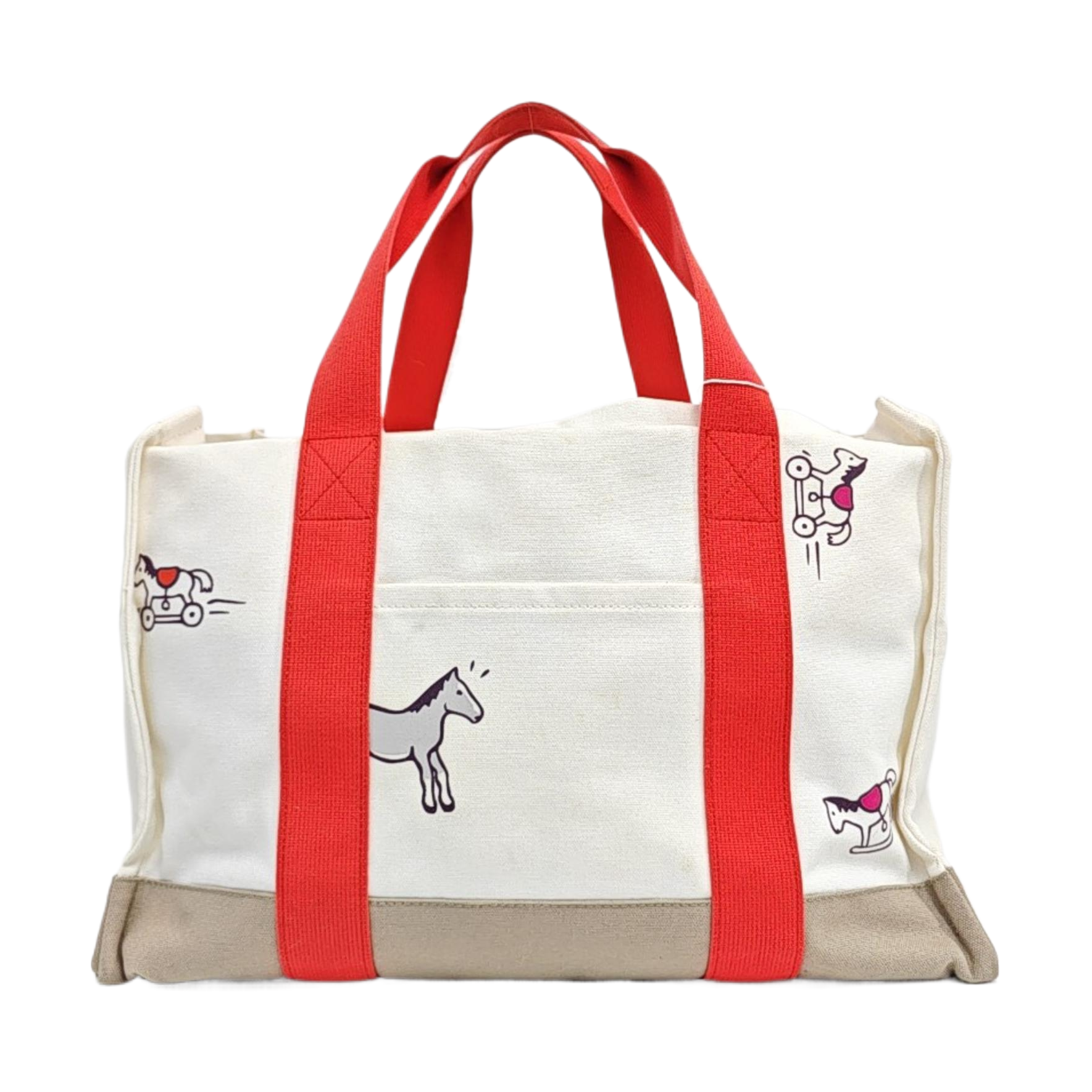 Canvas Top Handle Bag White