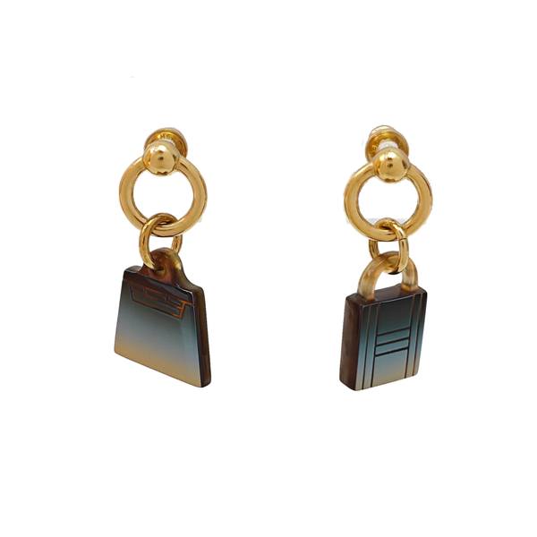 Metal Blue Stud Earrings