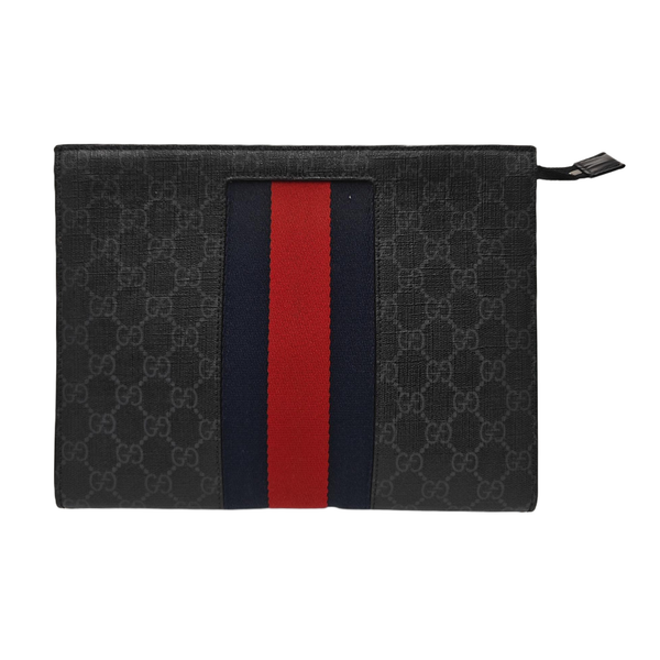 GG Supreme Monogram Coated Canvas Gray