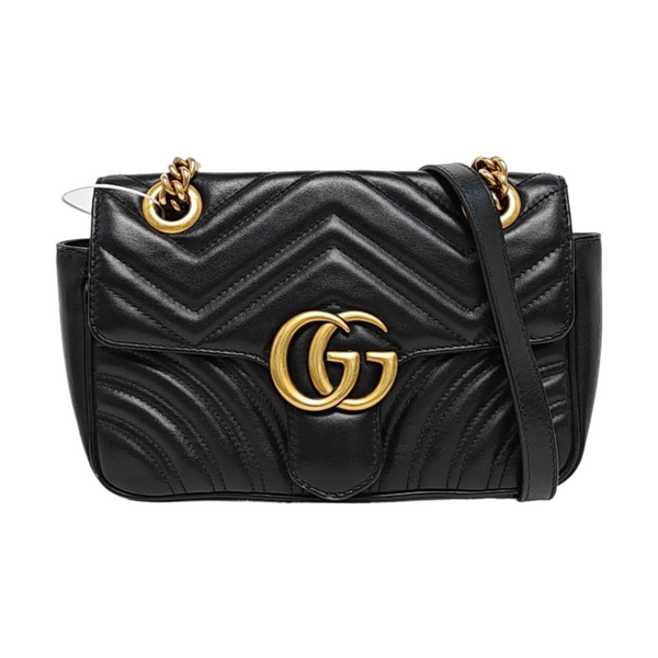 GG Marmont Small Quilted Calfskin Black