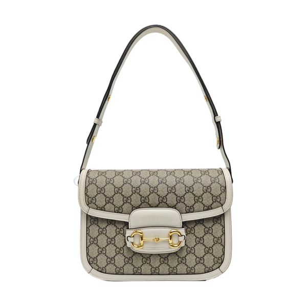 Horsebit 1955 Small Monogram Coated Canvas Beige