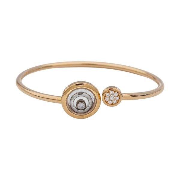 Happy Hearts 18k White Gold Rose Gold Bangle