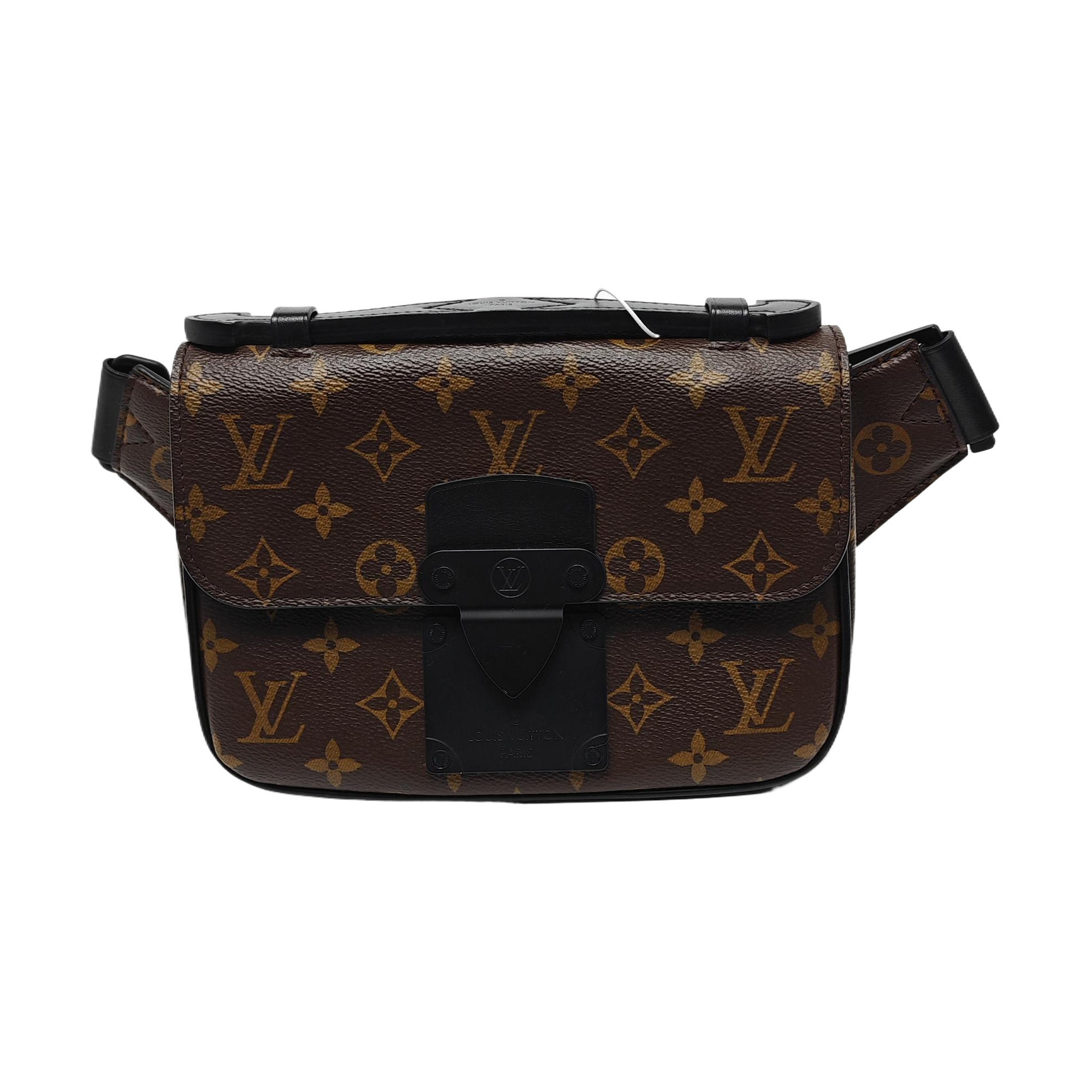 S LOCK Monogram Coated Canvas Brown